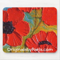 Paris' Tall Red Poppies Mousepad by OriginalsbyParis Paris' Tall Red Poppies Mousepad