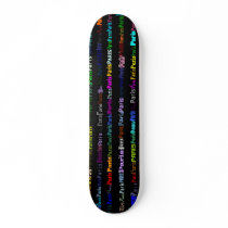 Paris Text On Black Skateboard by SjStevenson Paris Text On Black Skateboard