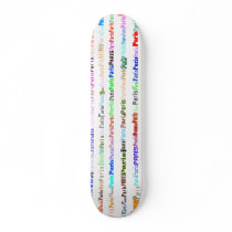 Paris Text On White Skateboard