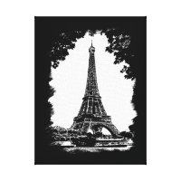 Paris, The Eiffel Tower Illustration wrappedcanvas