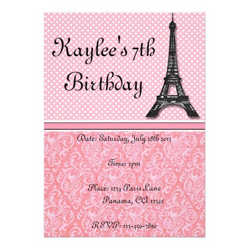 Paris Theme Invitations
