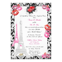Paris Themed Bridal Invitation