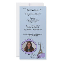 Paris Themed Photo Party Invitation Photo Cards