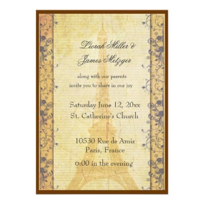 Paris Themed Wedding Invitation