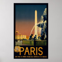 Paris travel poster for French railway networks