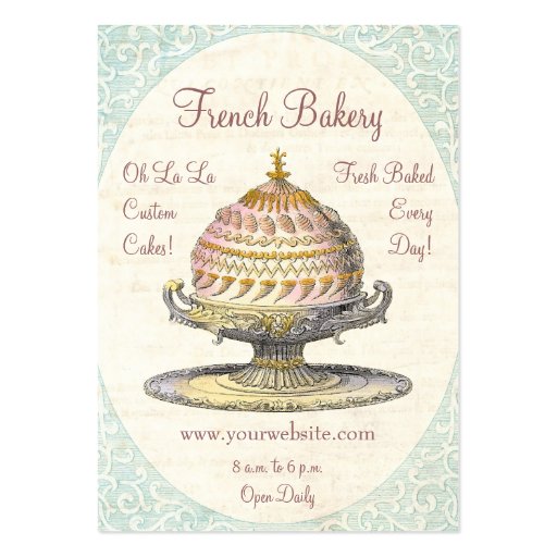 Paris Victorian Vintage French Bakery Business Card (front side)
