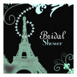 Paris Vintage Bridal Shower Tea Party Invitaiton Custom Invitations