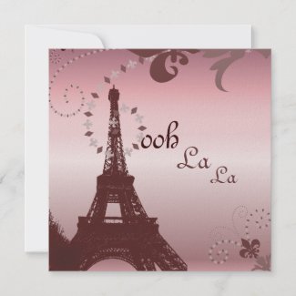 Paris Vintage Bridal Shower Tea Party Invitation