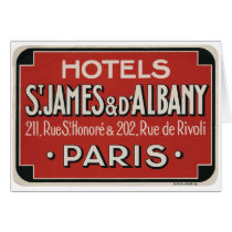 Paris Vintage Travel Luggage Label Card