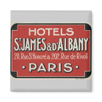 Paris Vintage Travel Luggage Label Magnet