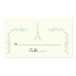 Paris wedding Eiffel Tower mint, ivory place card Business Card Templates