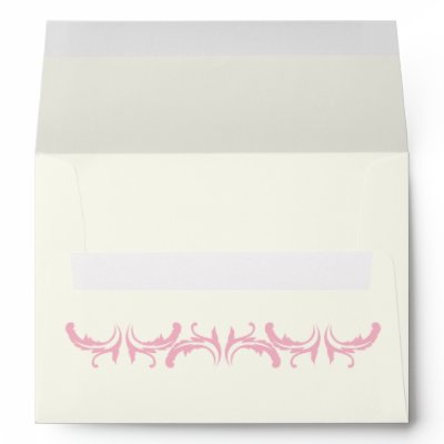 Paris wedding pink Eiffel Tower on ivory envelope