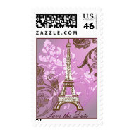 Paris Wedding, Save the Date, Postage stamp