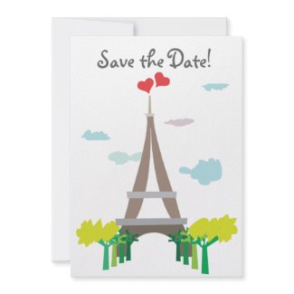 Paris Wedding Save the Wedding Date Cards invitation