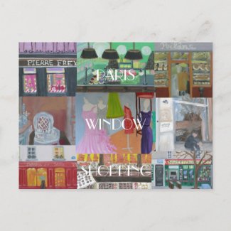 PARIS WINDOW SHOPPING postcard