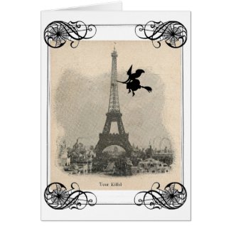 Paris Witch Halloween Card