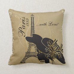 Paris with Love Throw Pillow Pillows