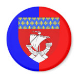Paris With Shield, France Refrigerator Magnets