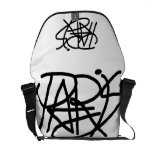 Paris Writing Black Messenger Bag