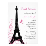 Parisian Birthday Invitation (black and white)