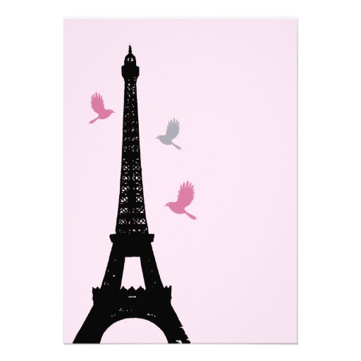 Parisian Birthday Invitation (pink)