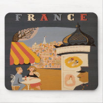 Parisian Cafe Travel Poster Mouse Pad mousepads