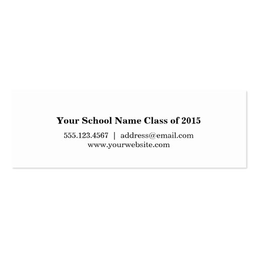 Parisian chic graduation insert class of name card business cards (back side)