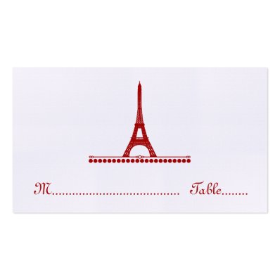 Parisian Chic Place Card, Red Business Card