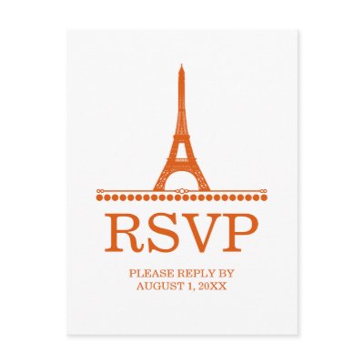 Parisian Chic RSVP Postcard, Orange