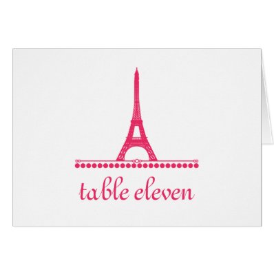 Parisian Chic Table Number Card, Pink Card
