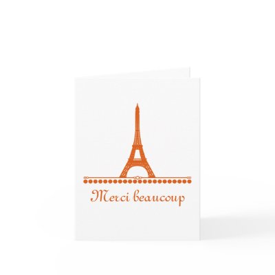 Parisian Chic Thank You Card, Orange