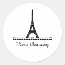 Parisian Chic Thank You Stickers, Black stickers