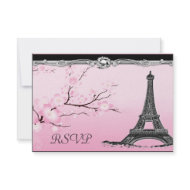 Parisian Eiffel Tower Wedding RSVP Invitations invitation
