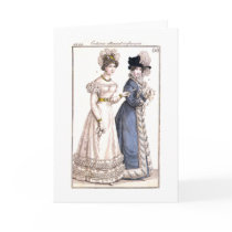 Parisian Fashion Illustration - Greeting Card by AntiqueImages Parisian Fashion Illustration - Greeting Card