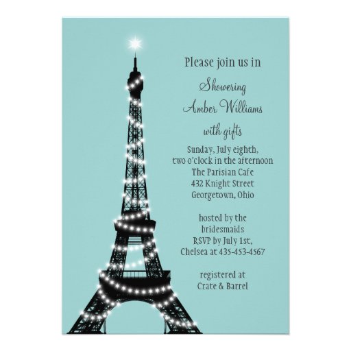 Parisian Lights Bridal Shower Invitation