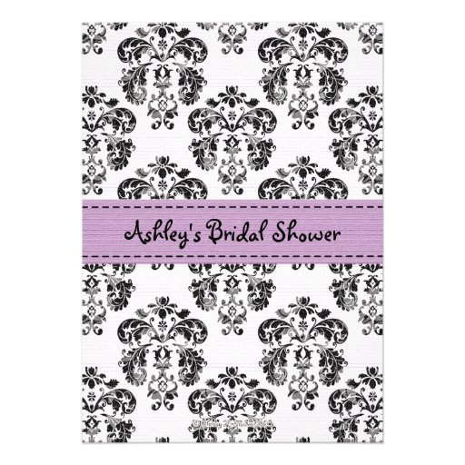 Parisian Lilac and Black Bridal Shower Invitations