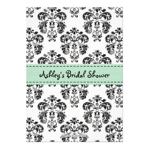 Parisian Mint and Black Bridal Shower Invitations