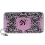 PARISIAN PINK AND TEAL CUSTOMIZABLE INITIAL PRINT TRAVEL SPEAKERS