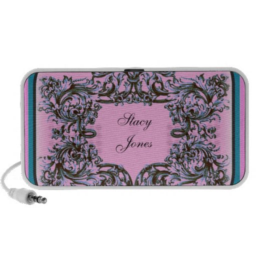PARISIAN PINK AND TEAL CUSTOMIZABLE iPod SPEAKERS