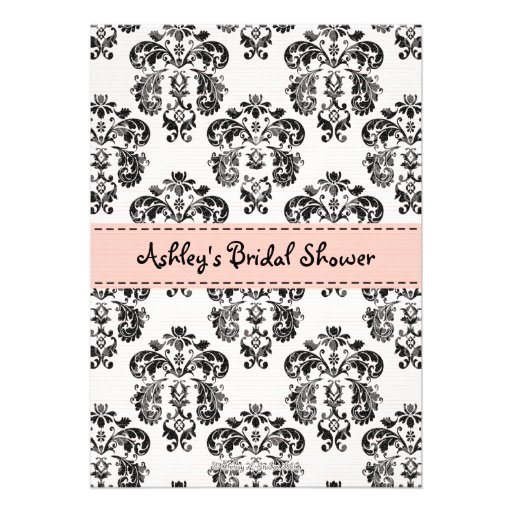 Parisian Pink Black Bridal Shower Invitations