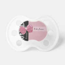 Parisian Princess Pink Ribbon With Name pacifiers