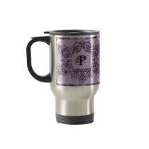 PARISIAN PURPLE BAROQUE FRAME WITH INITIAL COFFEE MUGS
