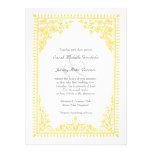 Parisian Scroll Affordable Yellow Wedding Announcements