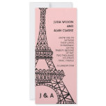 Parisian Wedding Invitation Eiffel Tower Pink