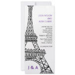 Parisian Wedding Invitation Purple Eiffel Tower
