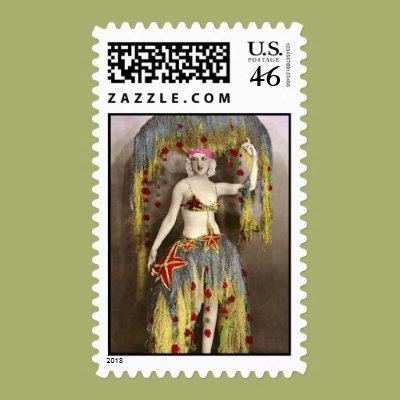 Parisienne Casino Dancer 3 Postage Stamp Zazzle_stamp