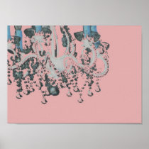 Park Avenue Chandelier ~ Print  Retro Pink