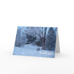 Park Bench in Winter Thank You Greeting Cards