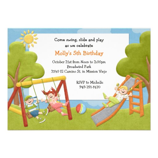 Park Birthday Party Invitation