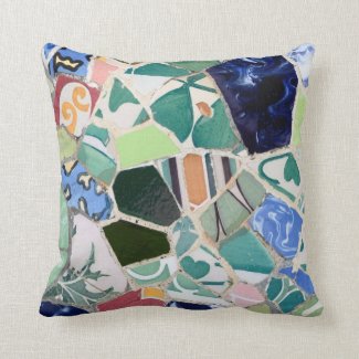 Park Guell mosaics pillow